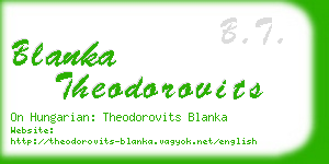 blanka theodorovits business card